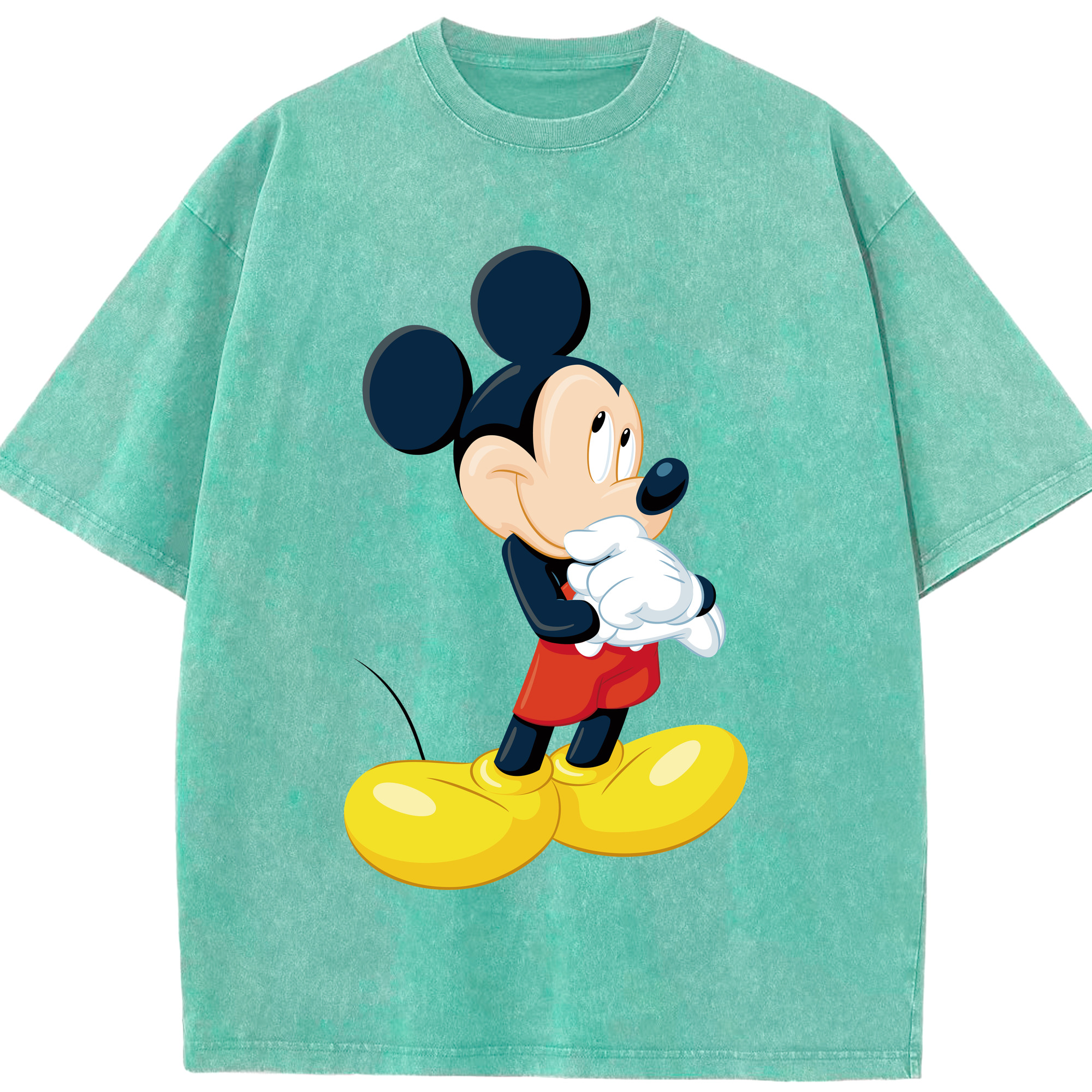 （画像用） ミッキーマウス Mickey Mouse 綿100% ヴィンテージ風 半袖Tシャツ（フロントプリント）
